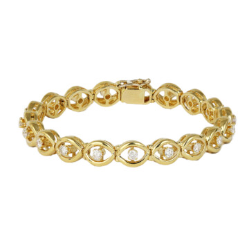 Featured image of this Women’s 14k Yellow Gold Diamond Link Bracelet