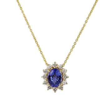 Featured image of this Women’s 14k Yellow Gold Diamond, Tanzanite Necklace