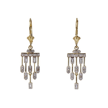 Featured image of this Women’s 14k Yellow Gold Diamond Dangle Earrings