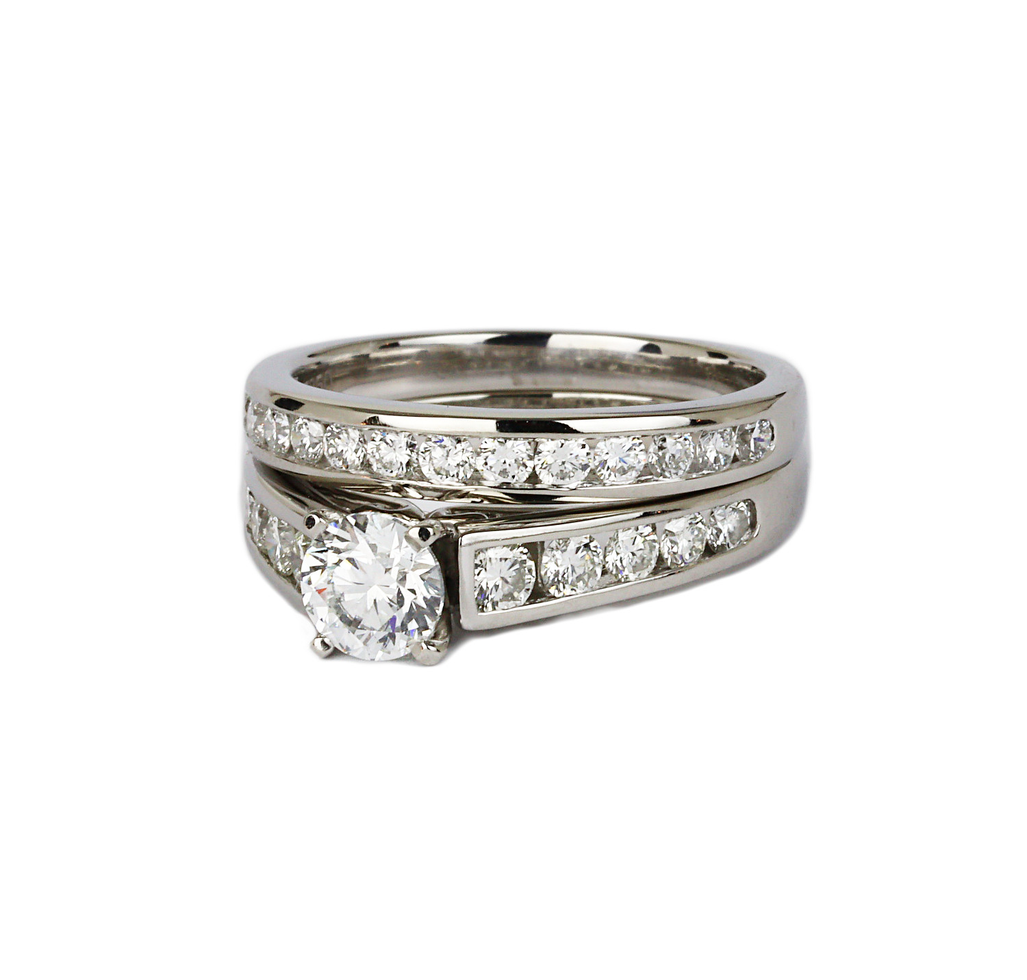 Gallery image of this Women’s Platinum Diamond Bridal Size 7 Ring Set EGL Cert