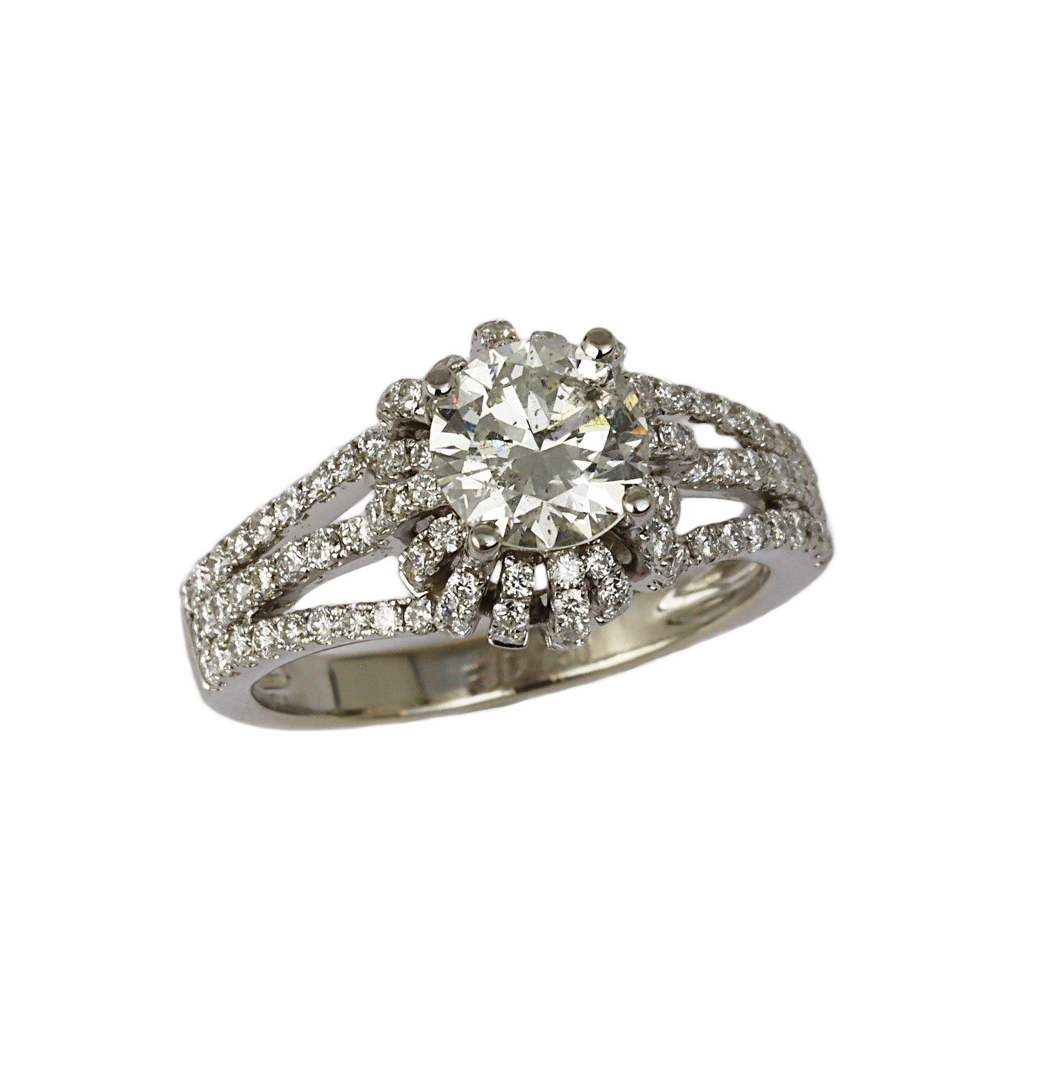 Featured image of this Women’s 18k White Gold Diamond Bridal Size 6.25 Ring GIA Cert