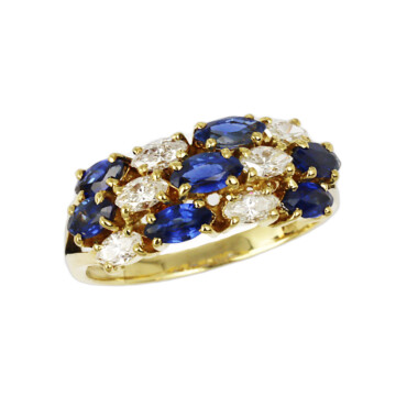 Featured image of this Women’s 18k Yellow Gold Diamond, Sapphire Size 5.75 Ring