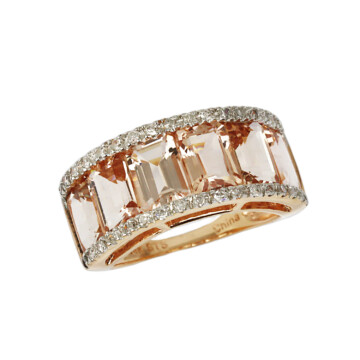 Featured image of this Women’s 14k Rose Gold, Diamond, Morganite Size 7 Ring