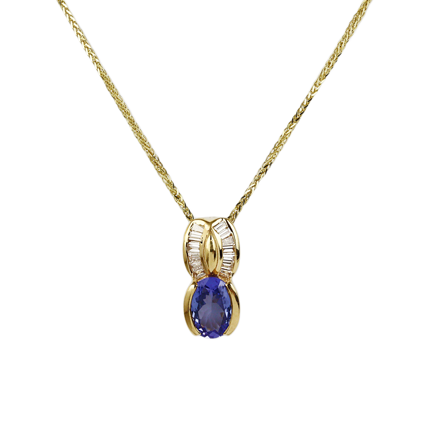 Featured image of this Women’s 14k Yellow Gold, Diamond, Tanzanite Necklace