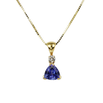 Featured image of this Women’s 14k Yellow Gold, Diamond, Tanzanite Necklace