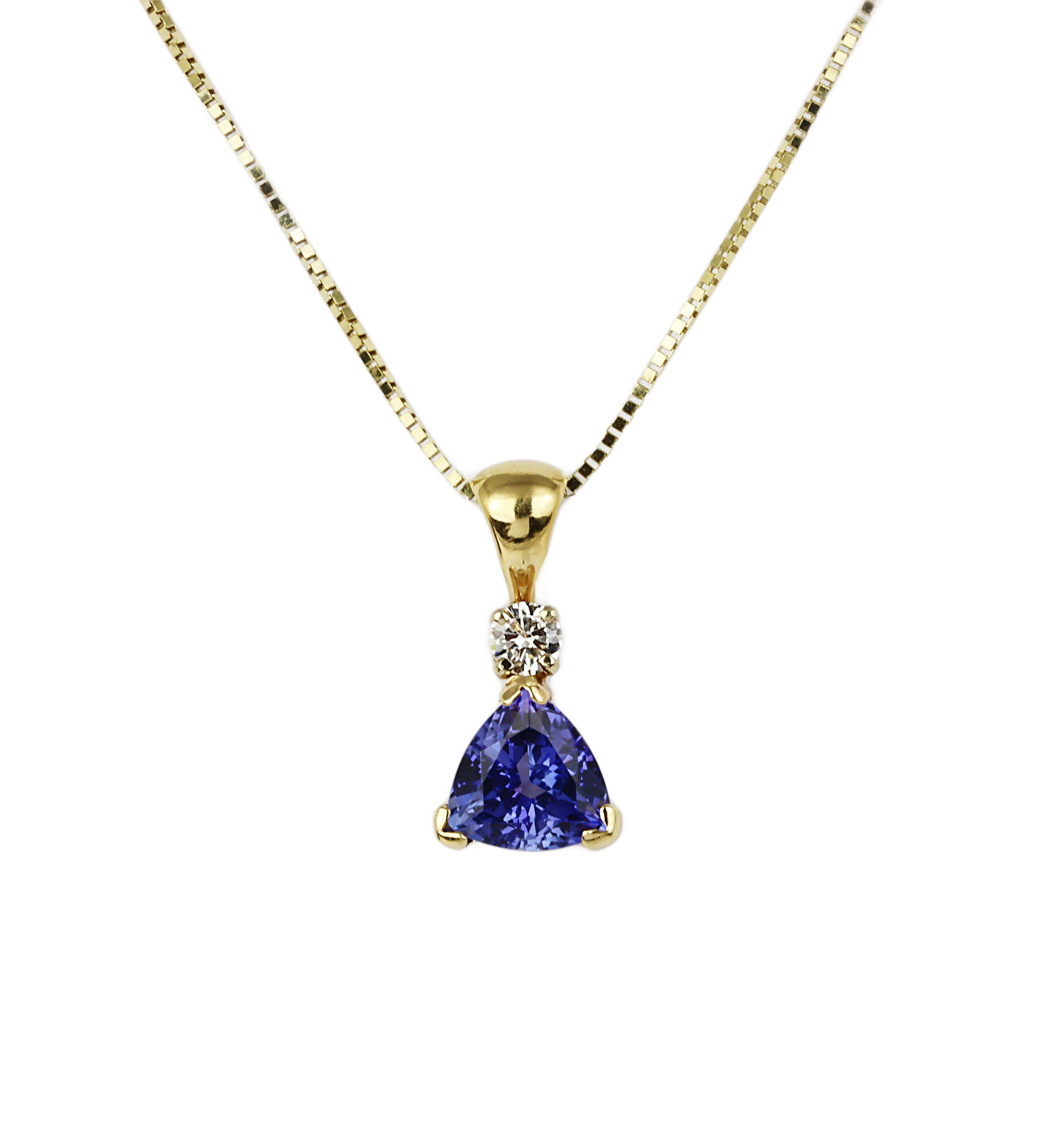 Featured image of this Women’s 14k Yellow Gold, Diamond, Tanzanite Necklace