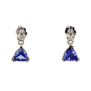 Featured image of this Women’s 14k White Gold, Diamond, Tanzanite Dangle Stud Earrings
