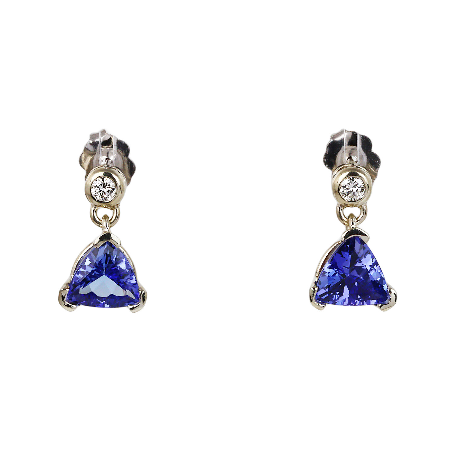 Featured image of this Women’s 14k White Gold, Diamond, Tanzanite Dangle Stud Earrings
