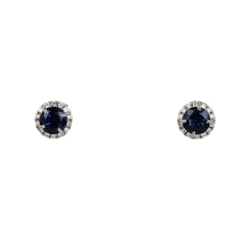 Featured image of this Women’s 14k White Gold Diamond, Sapphire Stud Earrings
