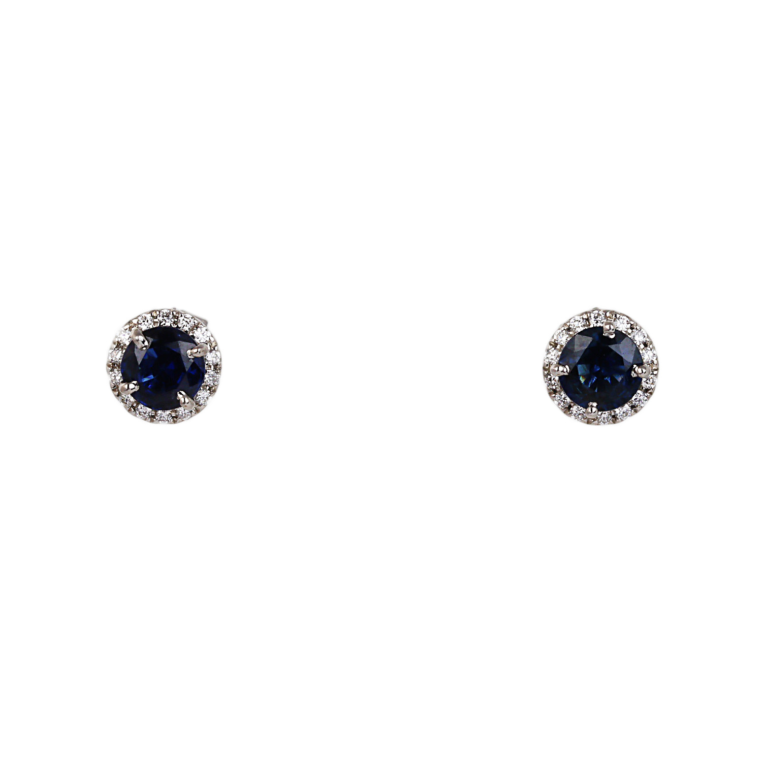 Featured image of this Women’s 14k White Gold Diamond, Sapphire Stud Earrings