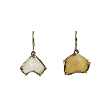Featured image of this Women’s 14k White Gold, Ethiopian Opal Dangle Earrings