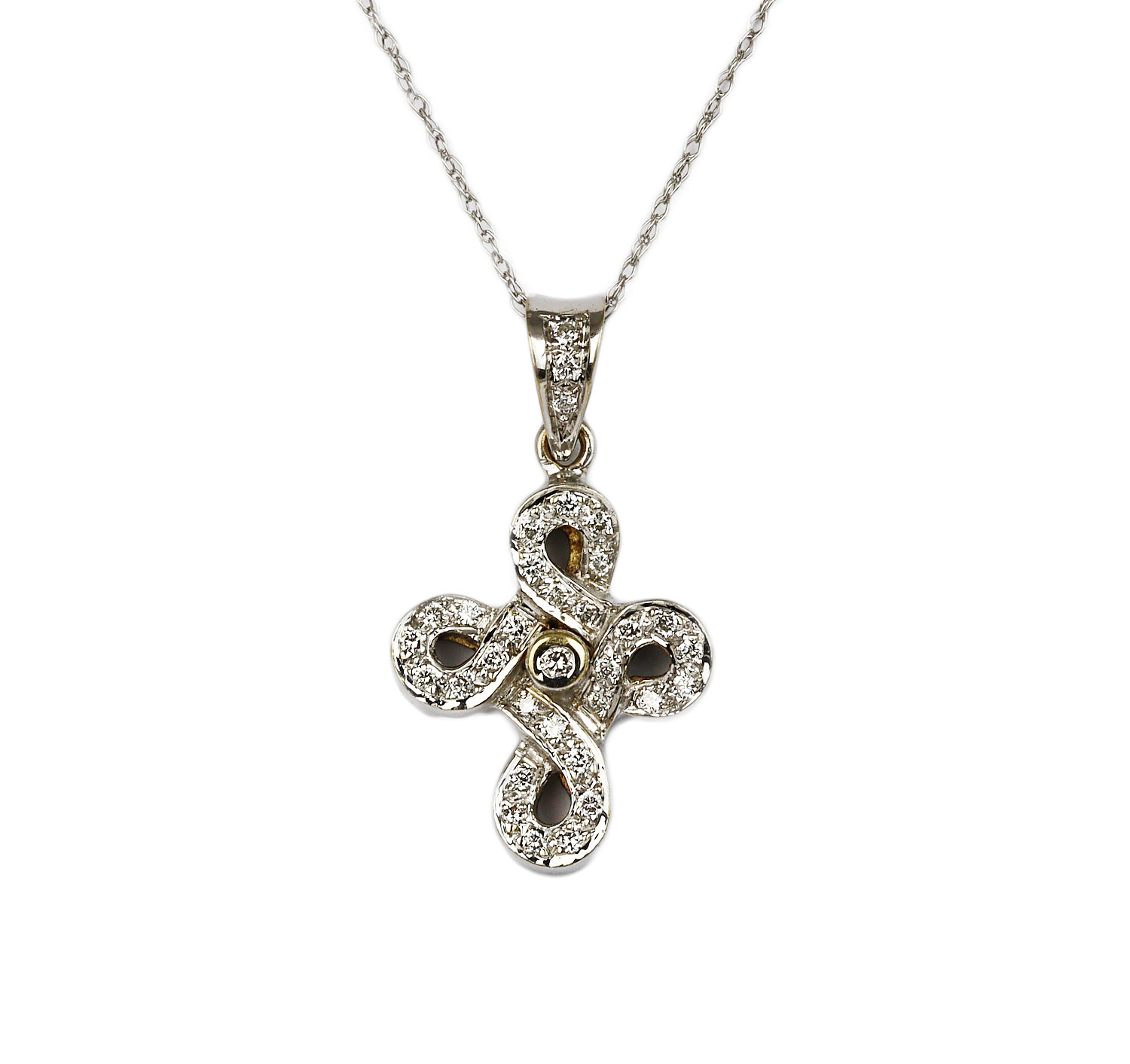Featured image of this Women’s 18k White Gold Diamond Cross Necklace