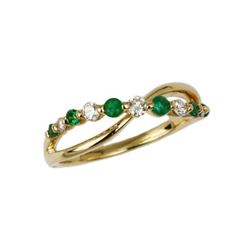 Featured image of this Fischer Women’s 14k Yellow Gold Diamond, Emerald Ring Size 7