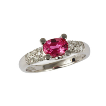Featured image of this Women’s 14k White Gold Diamond, Tourmaline Ring Size 6.75