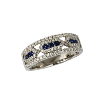 Featured image of this Fischer Women’s 14k White Gold Diamond, Sapphire Ring Size 7