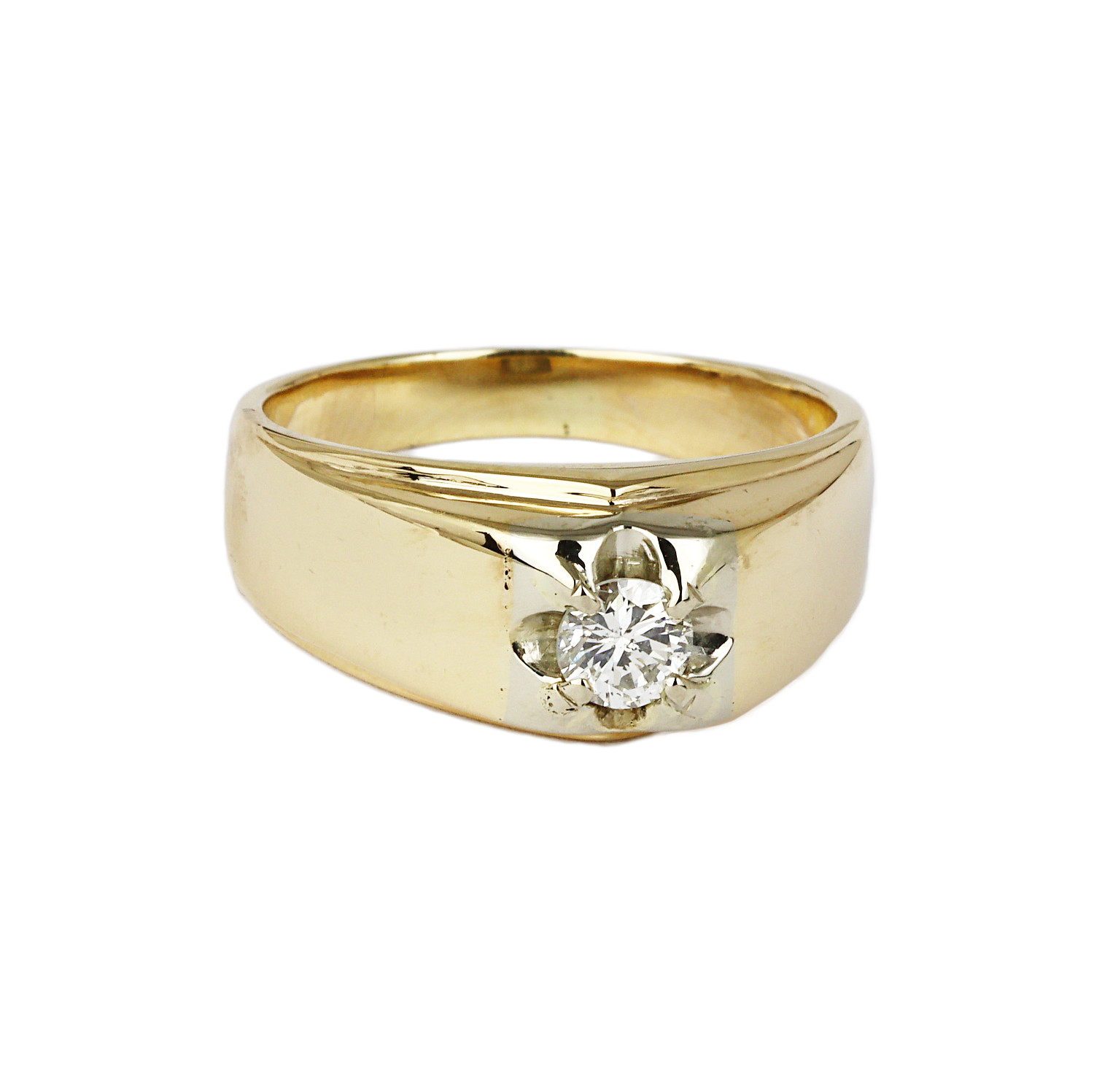 Gallery image of this Men’s 14k Yellow Gold Diamond Ring Size 10.75