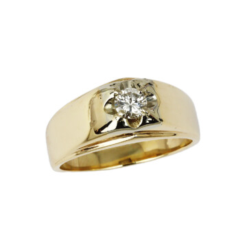 Featured image of this Men’s 14k Yellow Gold Diamond Ring Size 10.75