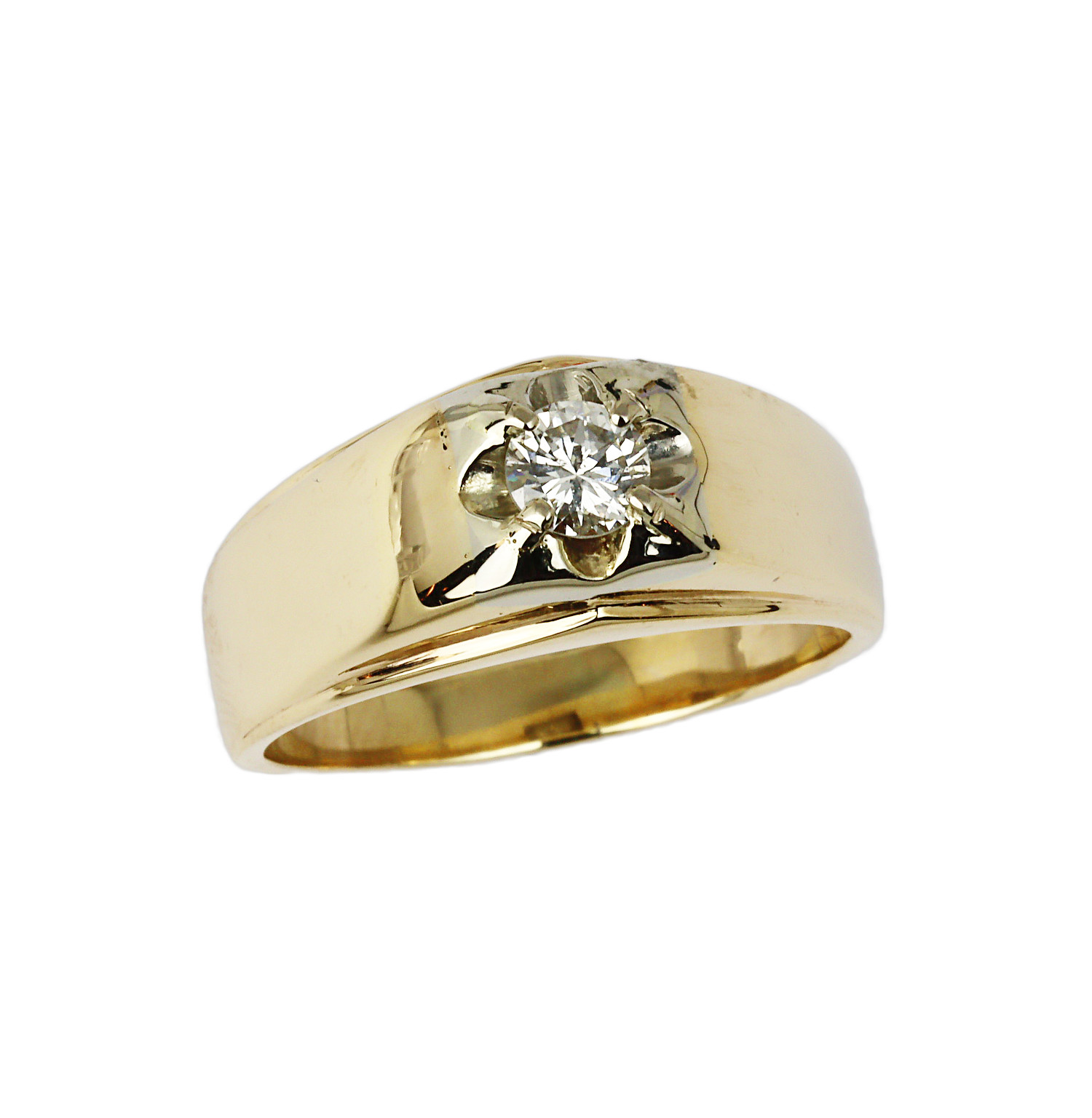 Featured image of this Men’s 14k Yellow Gold Diamond Ring Size 10.75