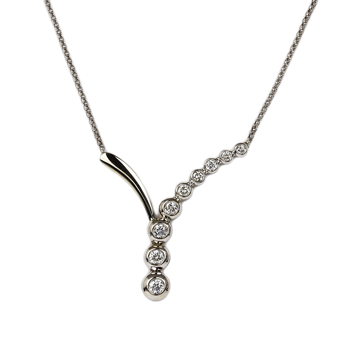 Featured image of this Women’s 14k White Gold Diamond Journey of Love Necklace