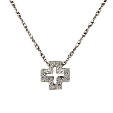 Featured image of this Women’s 18k White Gold Diamond Cross Necklace