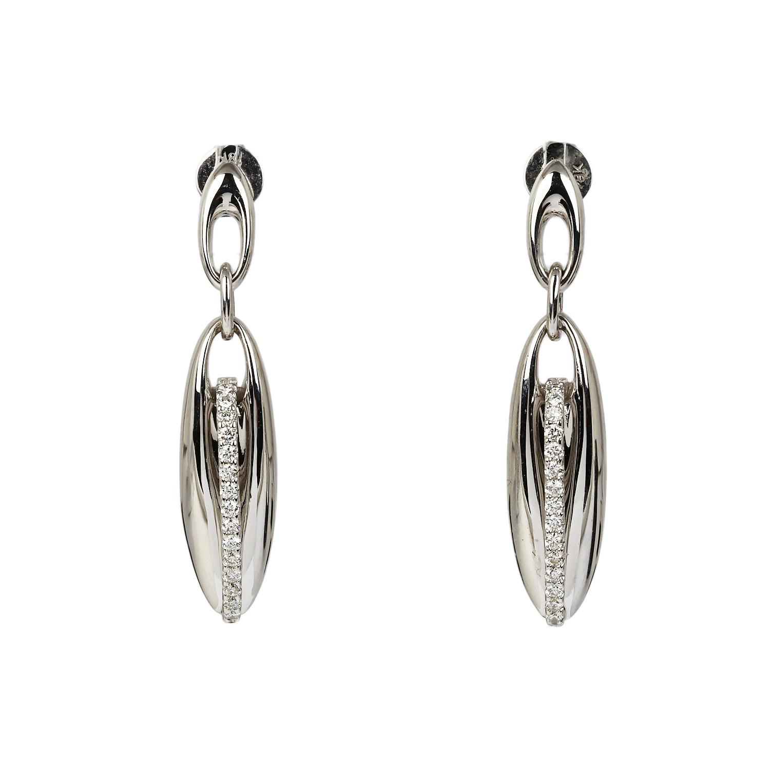 Featured image of this Women’s 14k White Gold Diamond Dangle Earrings