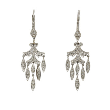 Featured image of this Women’s 14k White Gold Diamond Dangle Earrings