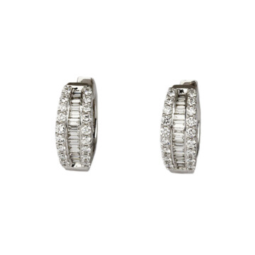 Featured image of this Women’s 14k White Gold Diamond Hoop Earrings
