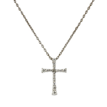 Featured image of this Women’s 18k White Gold Diamond Cross Necklace