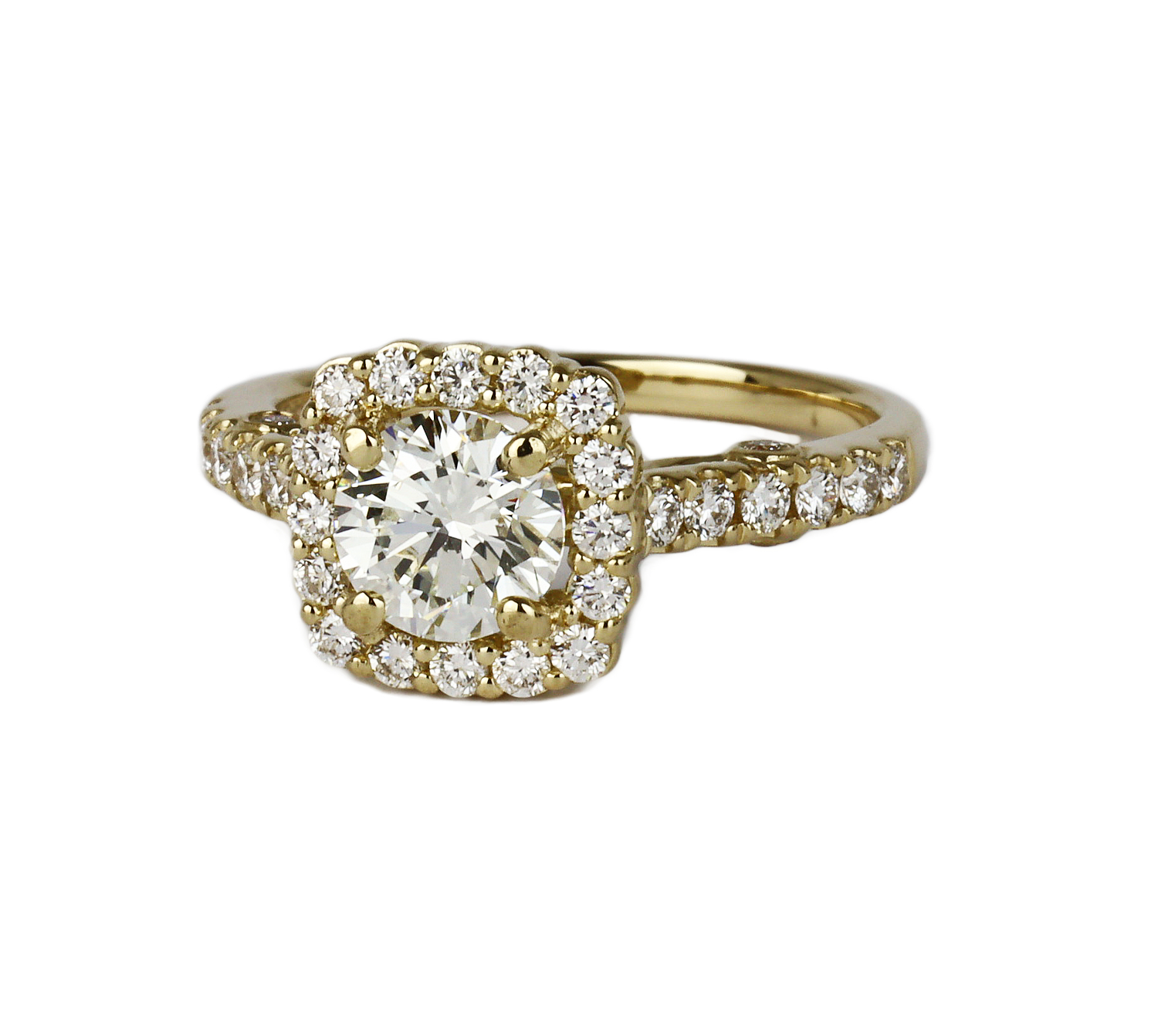 Gallery image of this Women’s 14k Yellow Gold Diamond Bridal Ring Size 6 GIA Cert