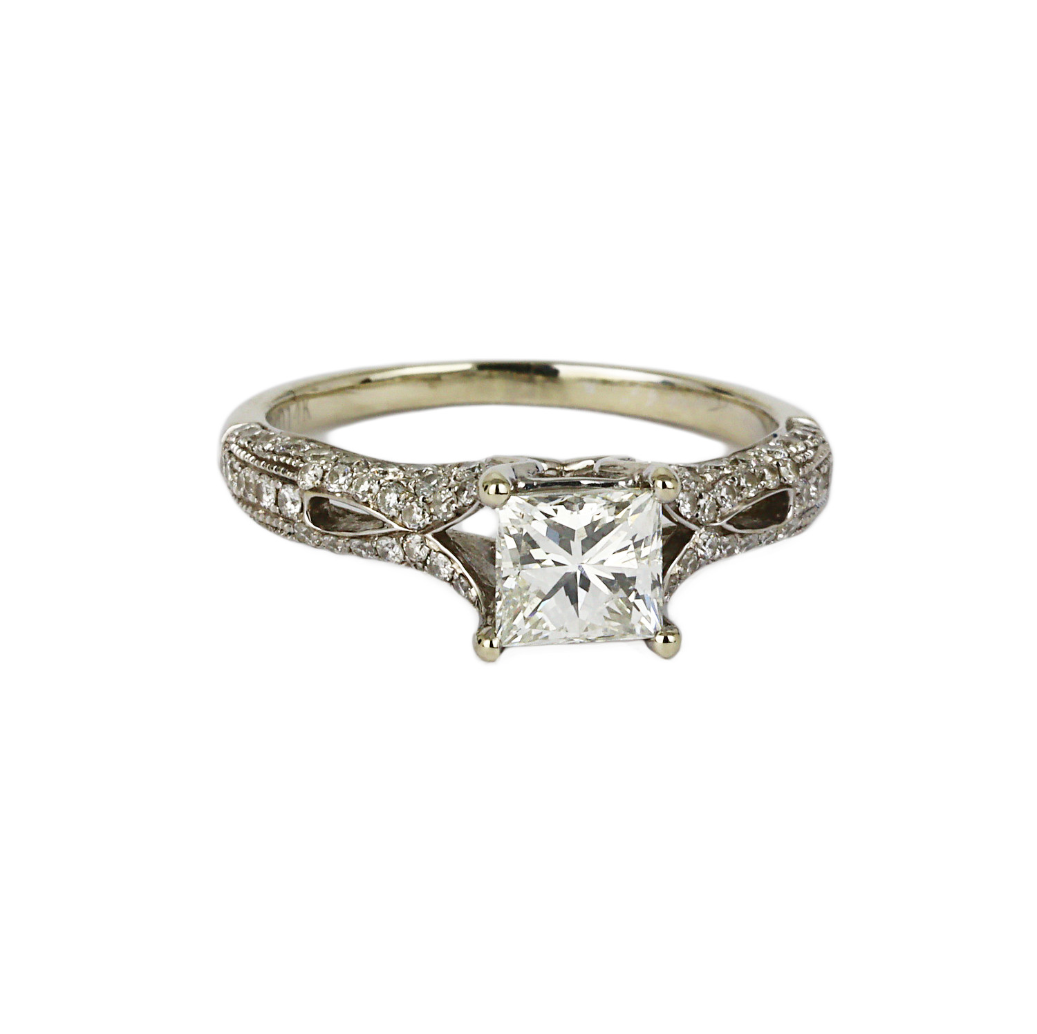 Gallery image of this Fischer Women’s 14k White Gold Diamond Bridal Ring Size 6.5 EGL Cert