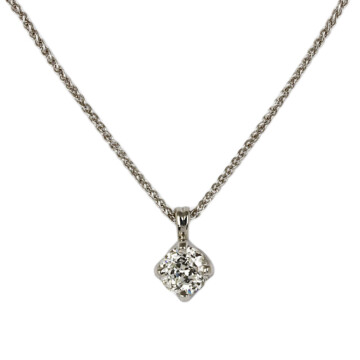 Featured image of this Women’s 14k White Gold Diamond Pendant Necklace HRD Cert