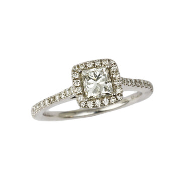 Featured image of this Women’s 14k White Gold Diamond Bridal Ring Size 6 GIA Cert