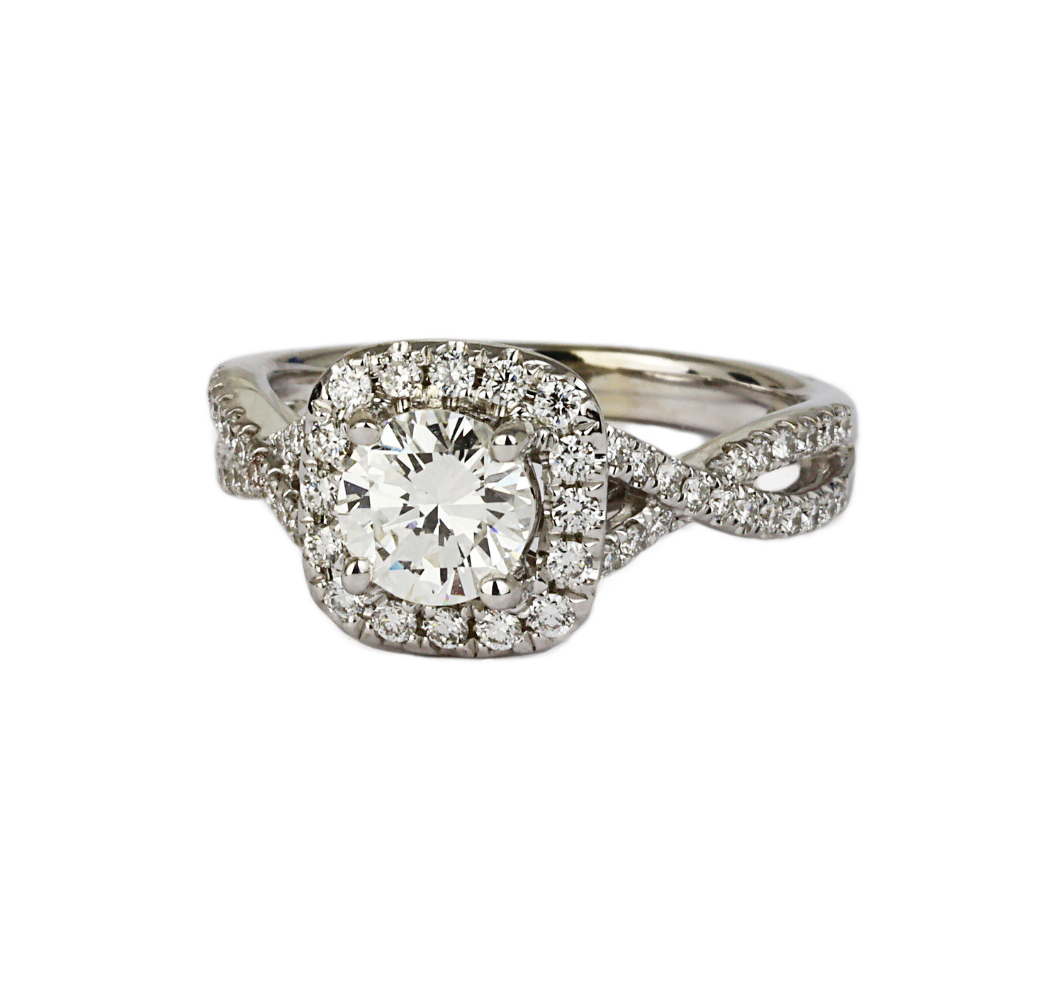 Gallery image of this Fischer Women’s 14k White Gold Diamond Bridal Ring Size 6 GIA Cert