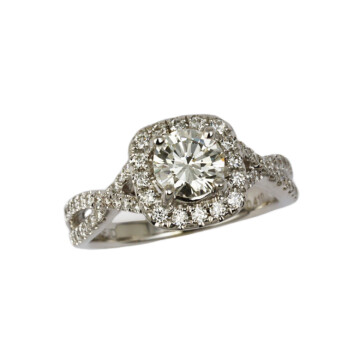Featured image of this Fischer Women’s 14k White Gold Diamond Bridal Ring Size 6 GIA Cert