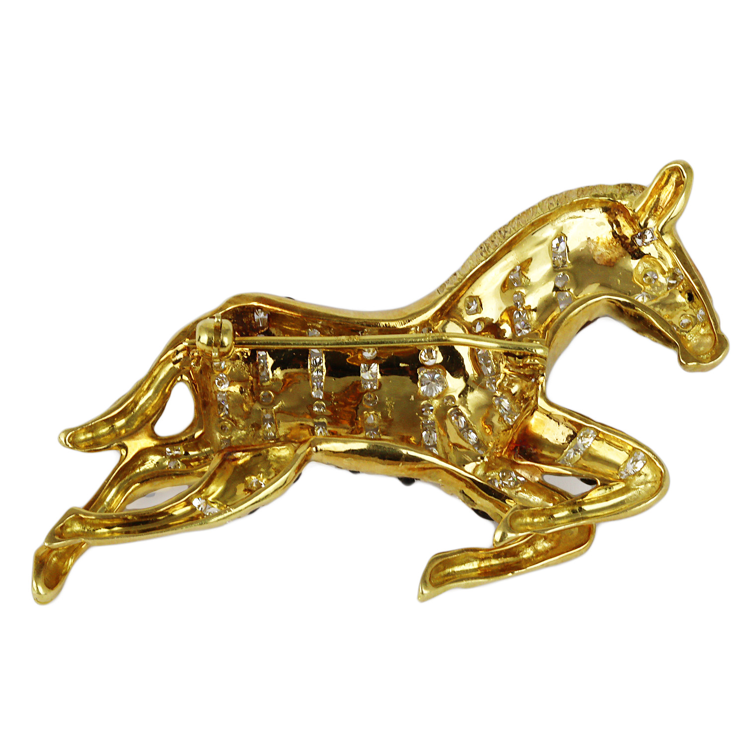 Gallery image of this Women’s 18k Yellow Gold Diamond Zebra Brooch