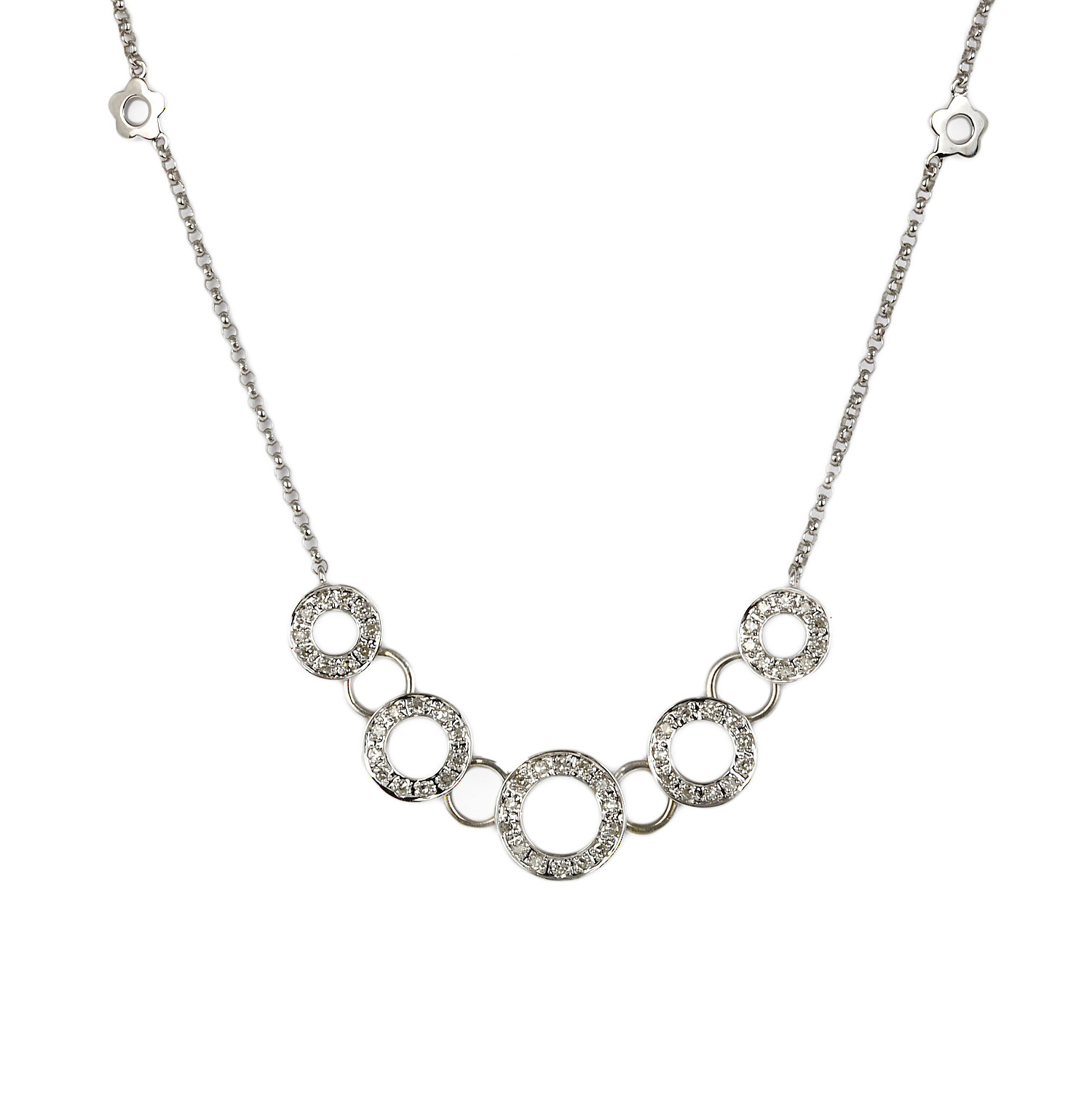 Featured image of this Women’s 18k White Gold Diamond Station Necklace