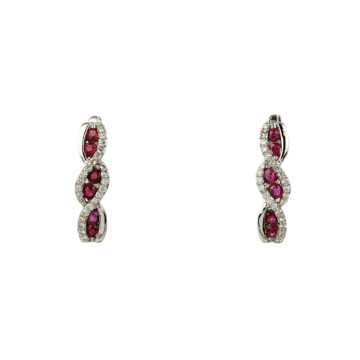 Featured image of this Women’s 14k White Gold, Diamond, Ruby Earrings
