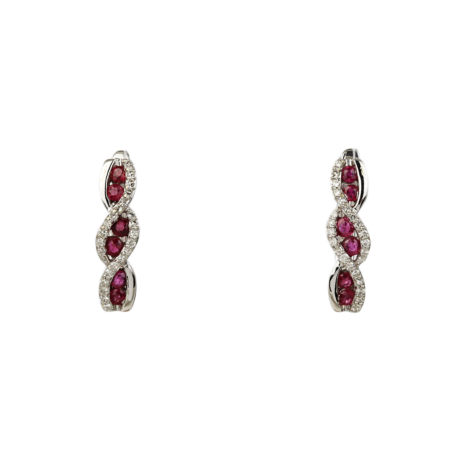 Featured image of this Women’s 14k White Gold, Diamond, Ruby Earrings