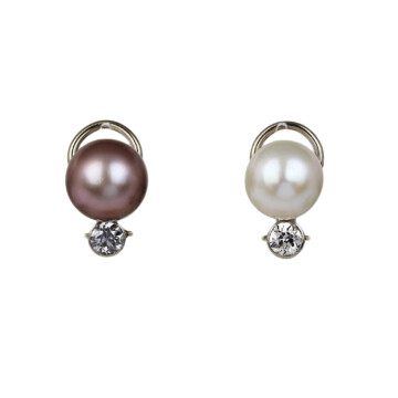 Featured image of this Women’s 14k White Gold Diamond, Akoya & Tahitian Pearl Stud Earrings