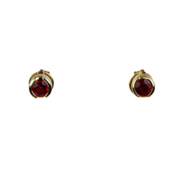 Featured image of this Women’s 18k Yellow Gold, Pigeon Blood Ruby Stud Earrings