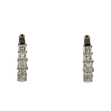 Featured image of this Women’s 14k White Gold Diamond Hoop Earrings