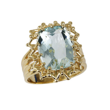 Featured image of this Women’s 14k Yellow Gold Aquamarine Ring Size 6.75