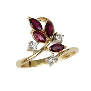 Featured image of this Women’s 14k Yellow Gold, Diamond, Ruby Ring Size 8.25