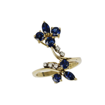 Featured image of this Women’s 14k Yellow Gold Diamond, Sapphire Ring Size 7.25