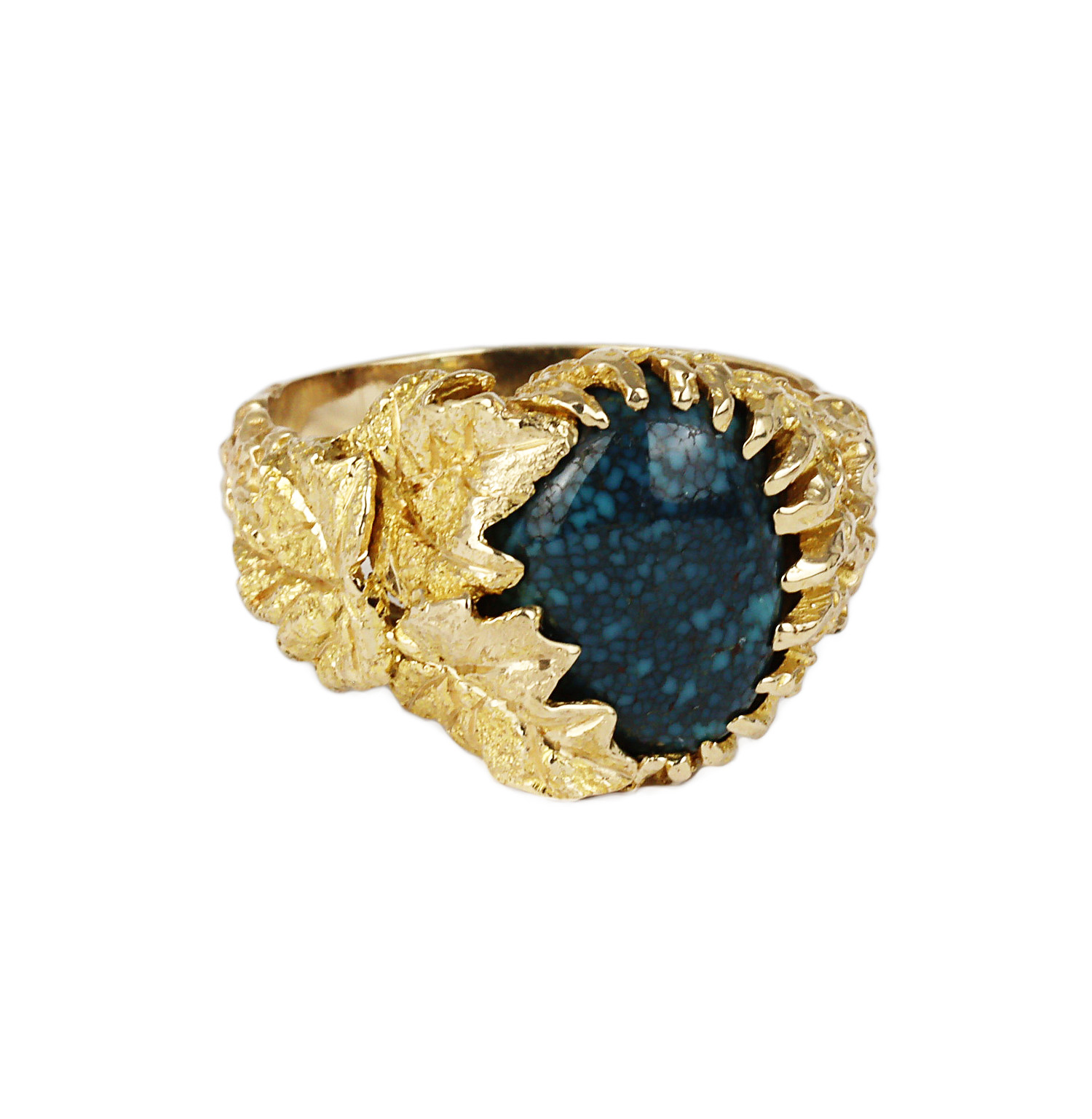 Gallery image of this Women’s 14k Yellow Gold Turquoise Ring Size 7.75