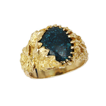 Featured image of this Women’s 14k Yellow Gold Turquoise Ring Size 7.75