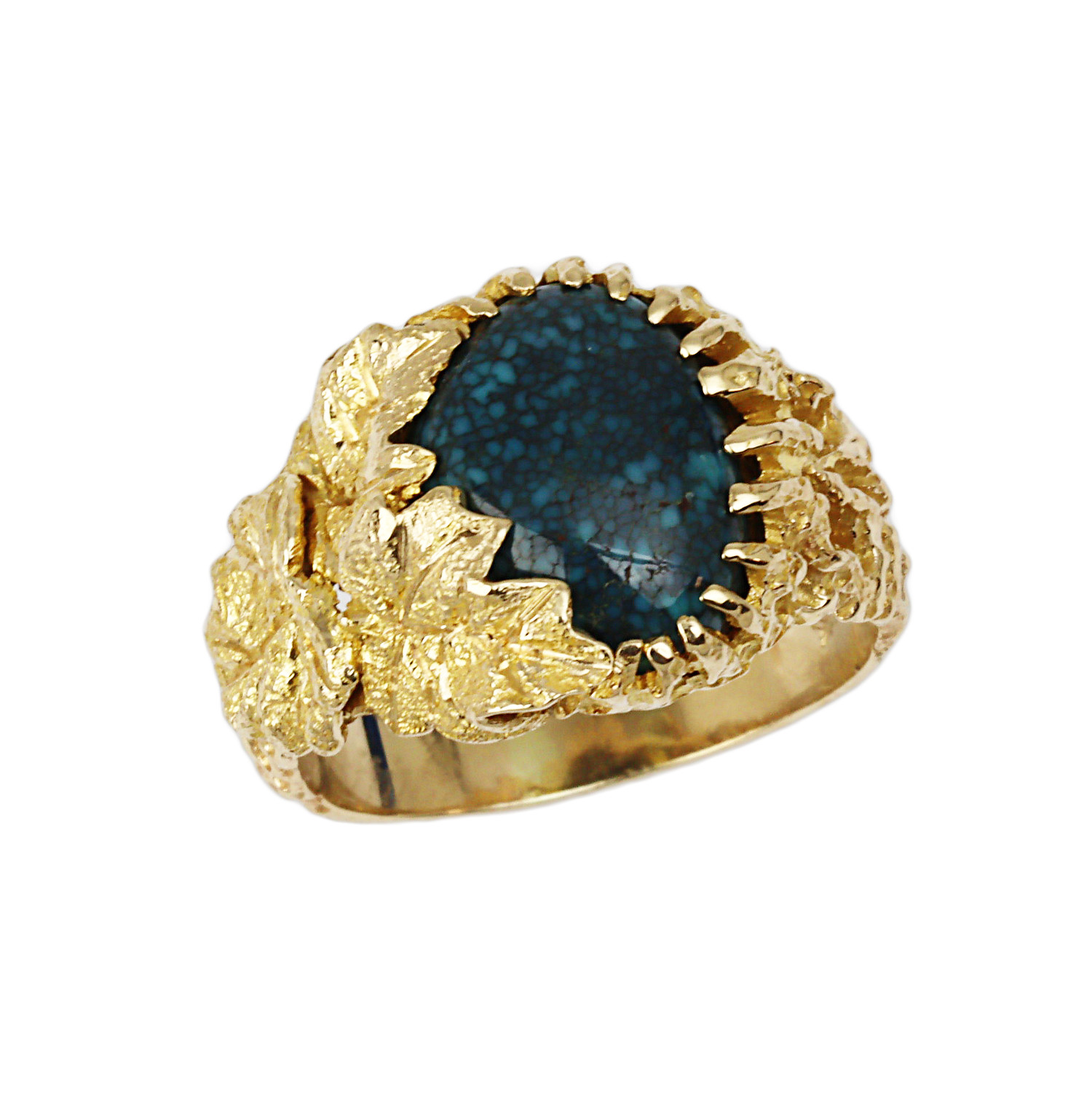 Featured image of this Women’s 14k Yellow Gold Turquoise Ring Size 7.75