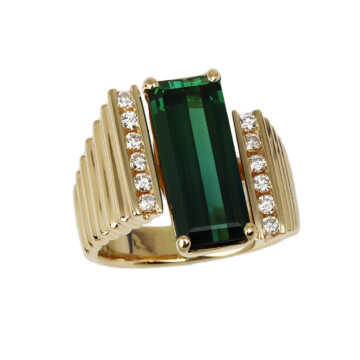 Featured image of this Women’s 14k Yellow Gold, Diamond, Tourmaline Ring Size 6.75