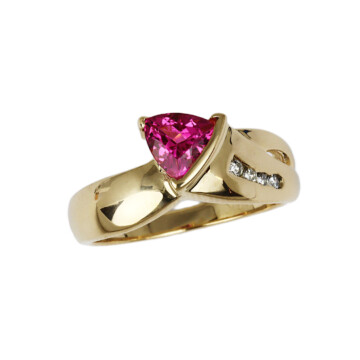 Featured image of this Women’s 14k Yellow Gold Diamond, Pink Tourmaline Ring Size 6.5