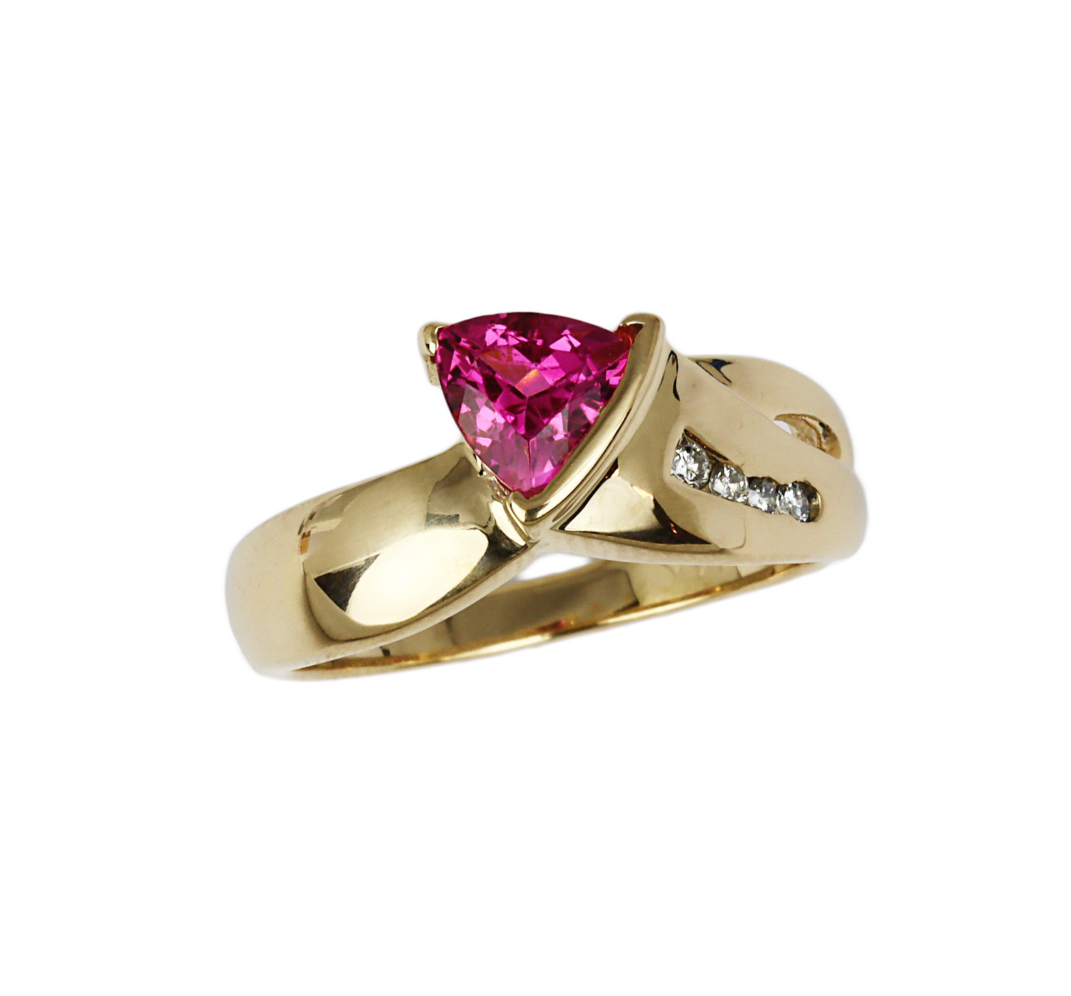 Featured image of this Women’s 14k Yellow Gold Diamond, Pink Tourmaline Ring Size 6.5